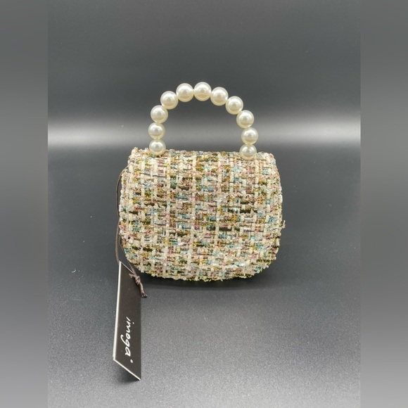 NEW Imoga Kids Tweed Chain Crossbody Bag - Picture 2 of 5